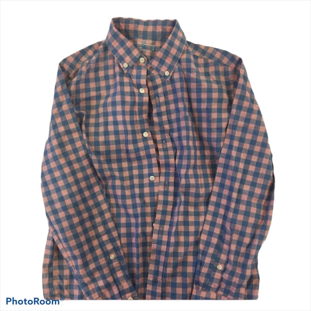 NWOT crewcuts Gingham Fall Button Down